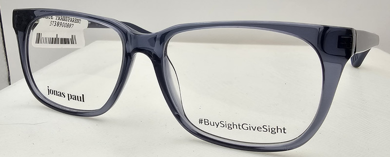 Jonas Paul Joyce Transparent Blue Eyeglasses Frame 51-15-140 W/ Demo Lenses H41