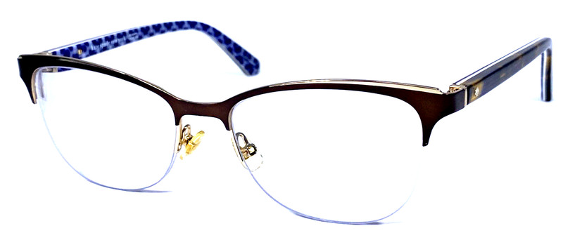 KATE SPADE NEW YORK BRIEANA Dark Brown Half Rim Eyeglasses Frame 52-17-140