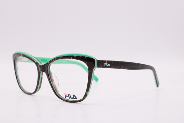 NEW FILA VFI1398 GREEN HAVANA AUTHENTIC EYEGLASSES 54-16