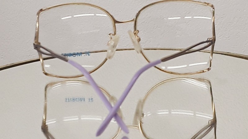 Vintage St. Moritz eyeglasses MIMI 54-18 gold-violet metal semirimless 1970's gallery