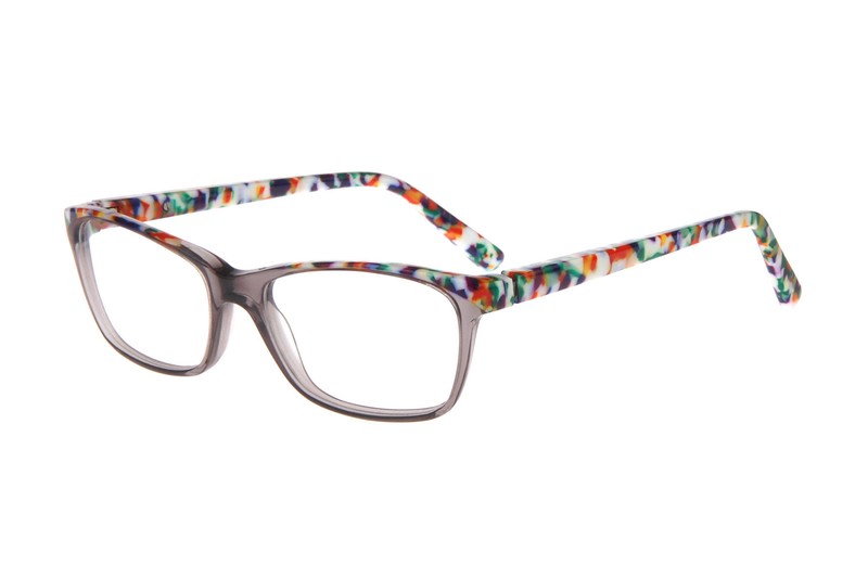 NEW RUNWAY COUTURE RCE 279 Crystal Smoke Eyeglasses 52mm w/Multi Colored Temples