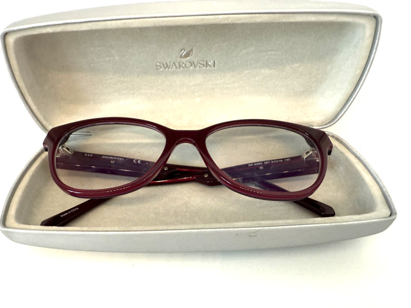 Swarovski SK5392 081 Burgundy Cat Eye Optical Plastic Eyeglasses Frame 51-16-140 gallery