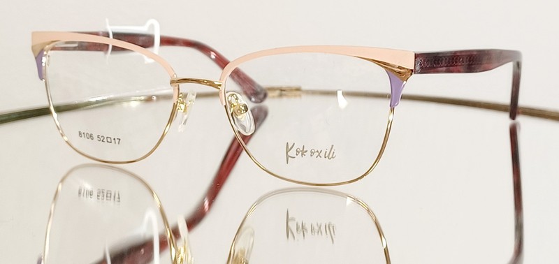 Originale KOKOXILI 8106 C4 Eyeglasses GOLD/PINK/PURPLE New Metal 52-17-140