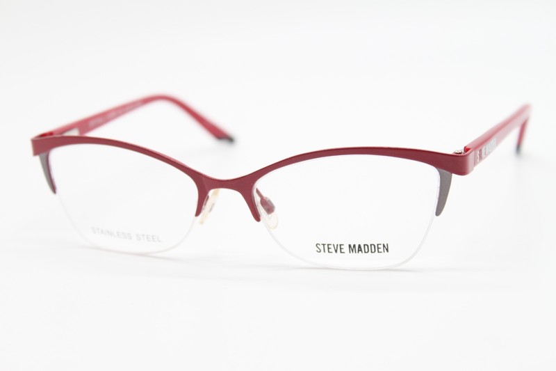 NEW STEVE MADDEN KAYTEE RED SEMI RIM CAT EYE AUTHENTIC EYEGLASSES 51-16