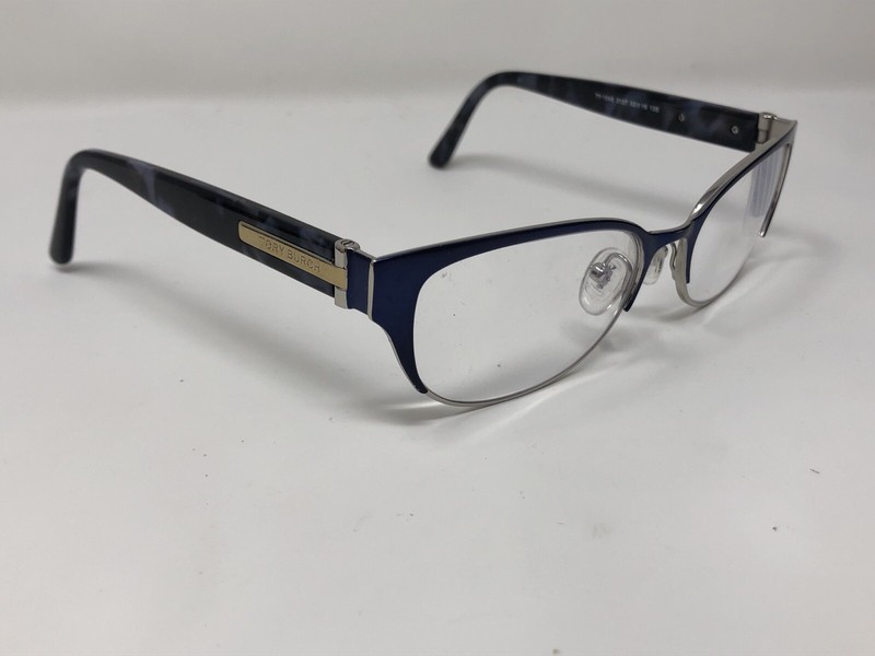 TORY BURCH TY1045 3127 Eyeglasses Frame 52-16-135 Navy Blue/Silver Split RT55 gallery