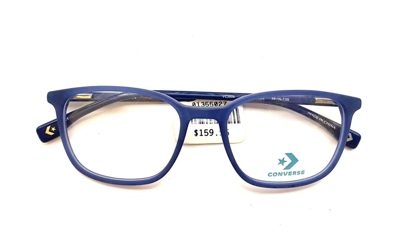 Converse Kids Eyeglasses VCJ006 MATTE BLUE Square Full Rim 48-16-130
