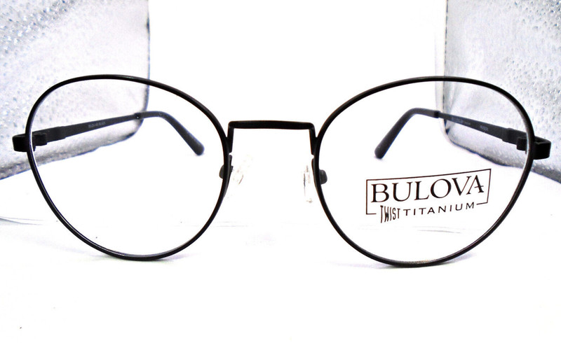 Bulova PAXSON Black 50-20-140 Twist Titanium Mens Metal Eyeglasses Frames