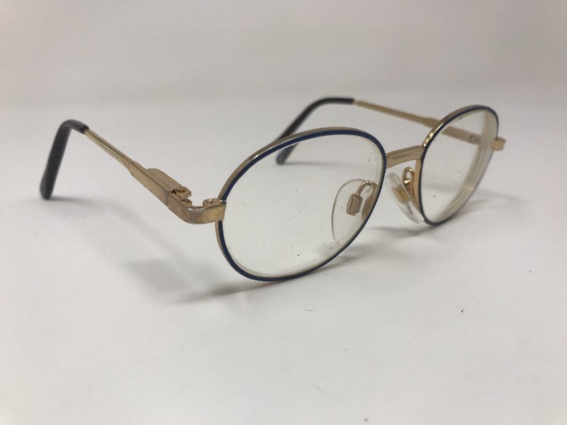 Anthony Martin Eyeglasses Becky 45-16-120mm Gold Blue Metal Full Rim GB27 gallery
