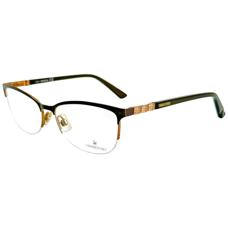 Swarovski SW5169 Good Womens Metal Eyeglass Frame 048 Shiny Dark Brown 54-16