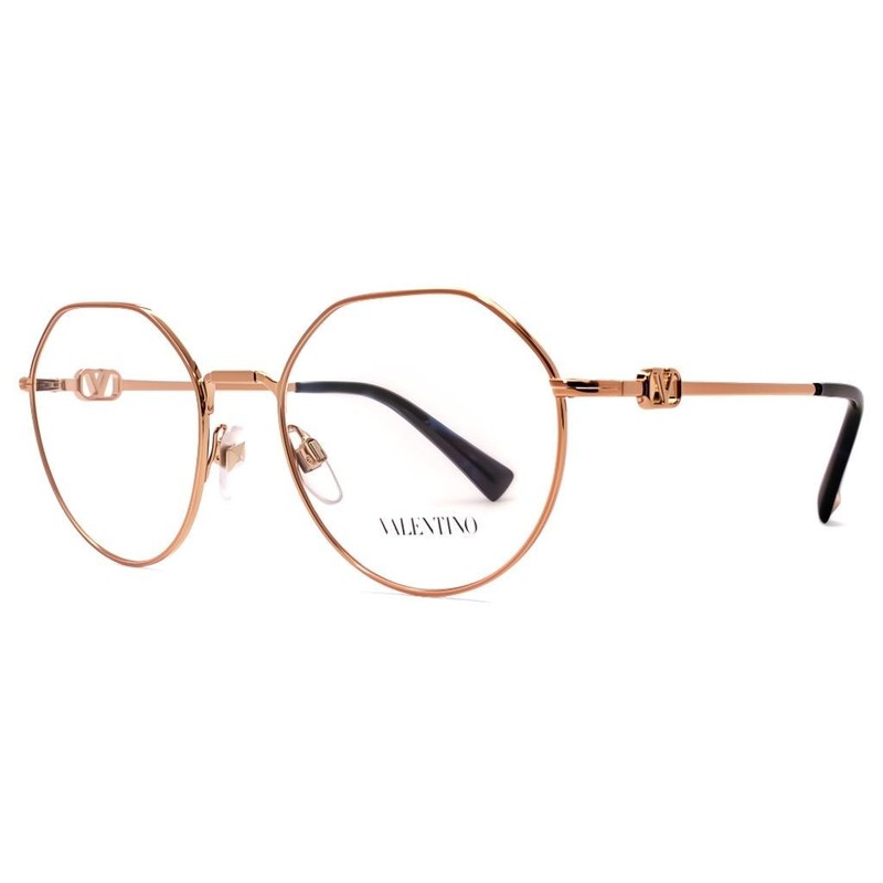Valentino VA 1021 3004 52 Rose Gold Metal Frame Womens Round Optical Eyeglasses