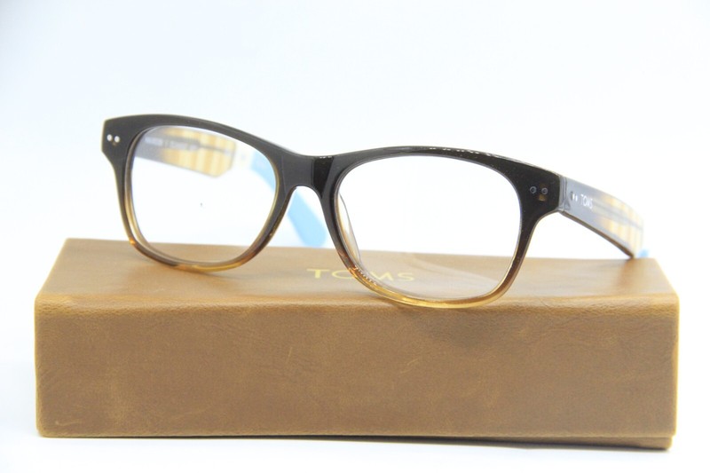 NEW TOMS NAIROBI R004-034-00 BROWN BLUE AUTHENTIC EYEGLASSES W/CASE 53-17