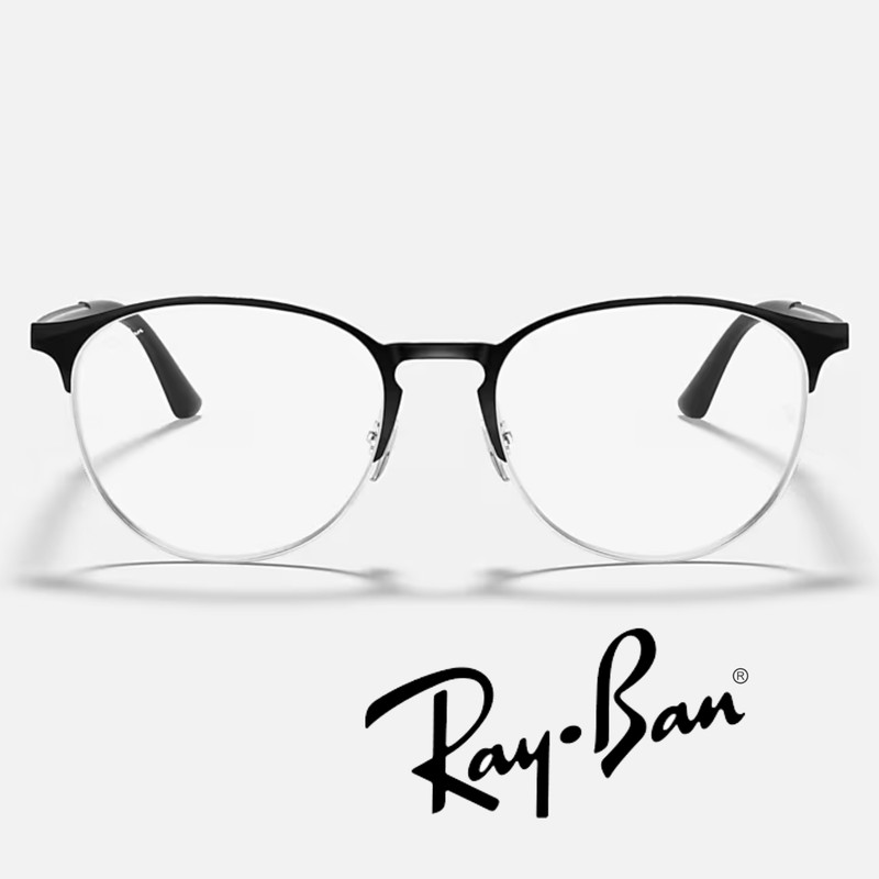 RayBan RB6375 Eyeglasses – Polished Black On Silver 2861 – NEW