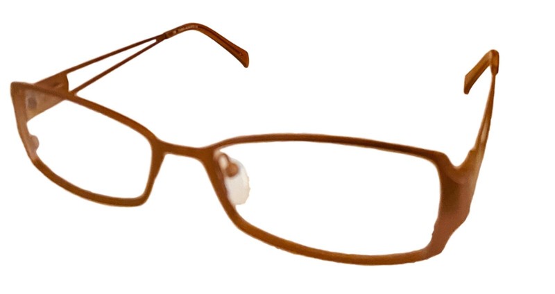 Fabio Alberti Womens Ophthalmic Rectangle Metal Frame Matte Brown 890