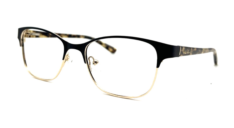 NEW NICOLE MILLER NMP706 C01 BLACK & GOLD AUTHENTIC EYEGLASSES 48 – 16 – 125
