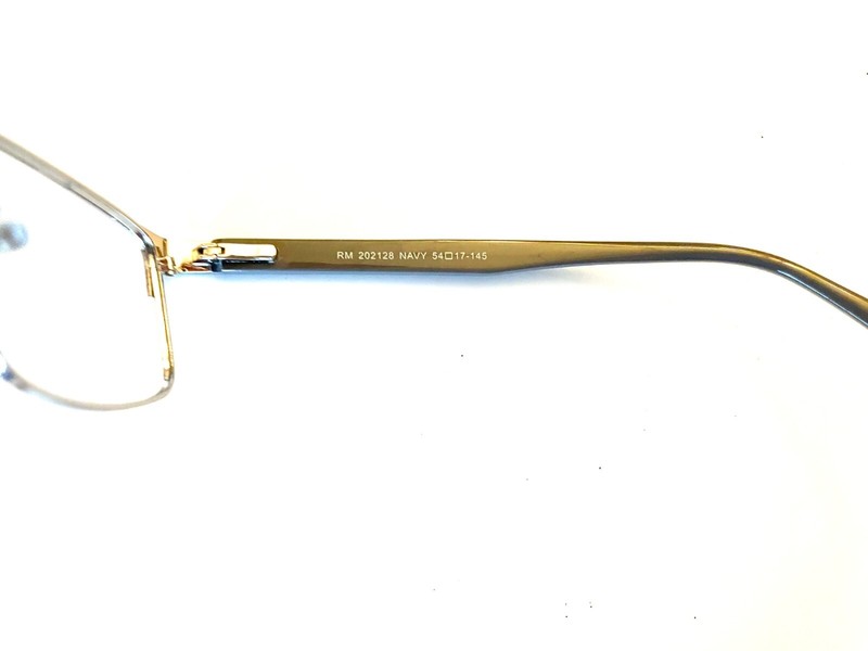 Robert Mitchel Eyeglasses Frames RM 202128 NAVY rectangle metal 54-17-145 No Len gallery