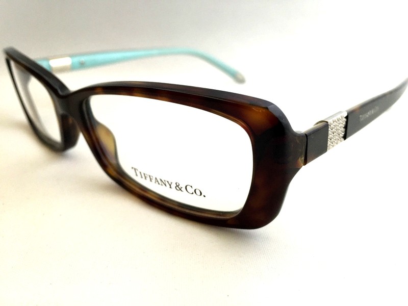 Authentic Tiffany & Co. TF 2070-B 8015 53mm Dark Havana Blue Frame Glasses Italy gallery