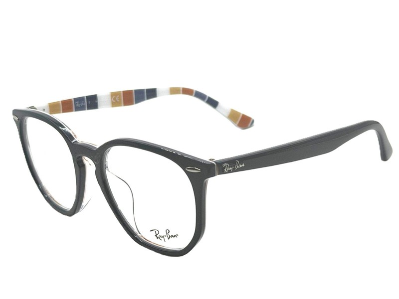 RAY BAN RB 7151F 8091 POLISHED DARK BLUE UNISEX EYEGLASSES 52MM 19 145