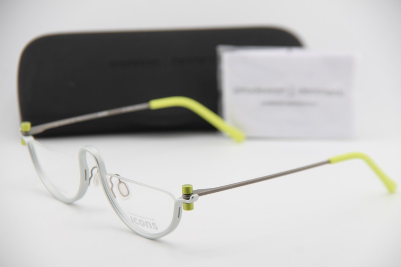 NEW PRODESIGN DENMARK ICONS GAIL ONE C 1021 GREY LIME AUTHENTIC EYEGLASSES 54-20