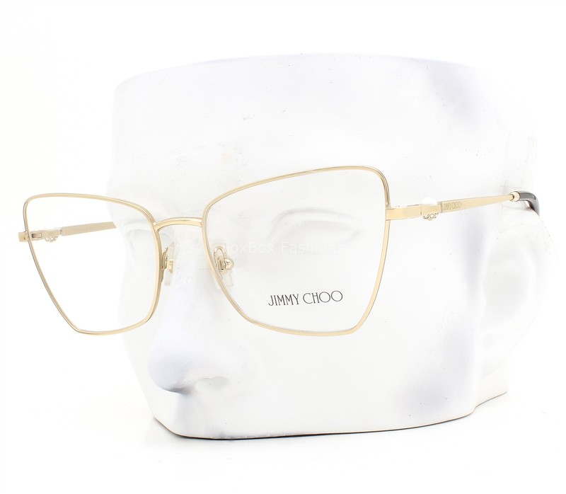 Jimmy Choo Eyeglasses JC2010HB 3006 Glasses Polished Pale Gold 54mm with Case