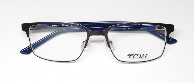 NEW TIMEX TMX SHOOT OUT EYEGLASSES 51-16-135 GRAY METAL & PLASTIC MENS GR gallery