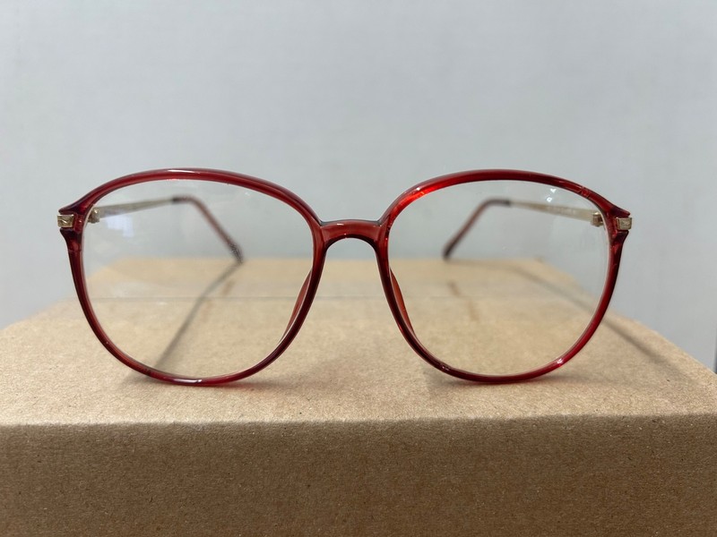 Welling Eyewear Eyeglasses Frames Oversize Round Red Clear Japan 135mm