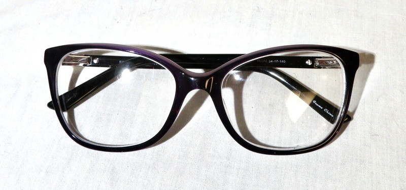 St. Moritz Sydney Eyewear 54-17-140 Plum eyeglass frame Rhinestone sides gallery