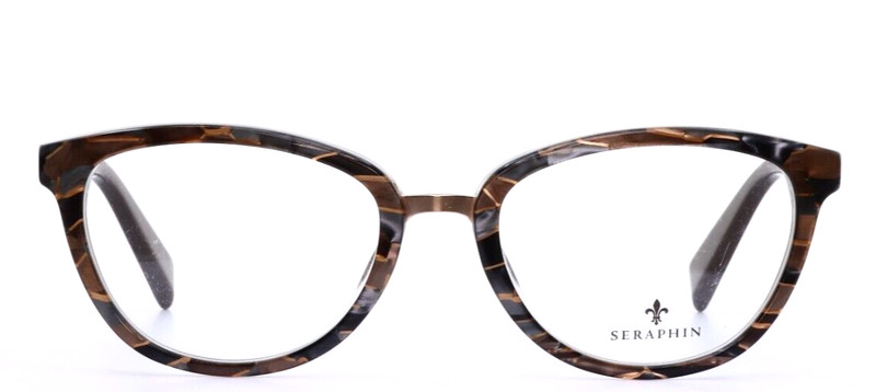 SERAPHIN Belvedere 8210 Bronze Mosaic Womens Cat Eye Eyeglasses 51-18-140 B:37 gallery