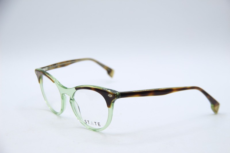 NEW STATE AUGUSTA TORT JADE CLEAR GREEN AUTHENTIC FRAMES EYEGLASSES 50-19