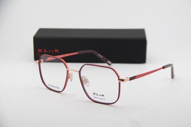 NEW KLIIK DENMARK 778 M207 GOLD PURPLE GUNMETAL AUTHENTIC EYEGLASSES 48-17