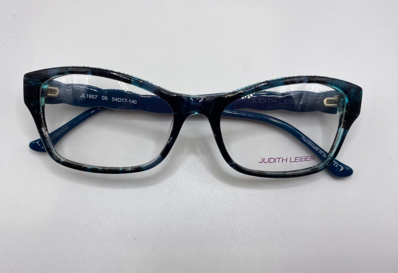 Judith Leiber JL1657 05 Blue Havana Cat Eye Eyeglasses Frame 54-17-140 Italy gallery