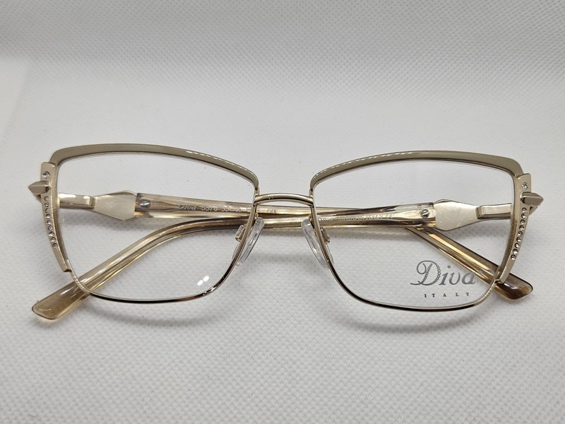 Diva 5578 03 Nude Beige & Gold Eyeglasses Frames 55-15-145 Made In Italy
