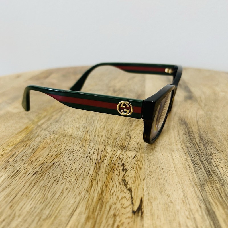 Gucci GG0278O 012 Eyeglasses 55 15 145 Havana Green Red Tortoise Shell Demo