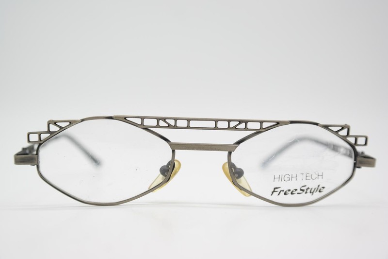 Vintage Glasses Free Style 418 Brass Square Eyeglass Frame