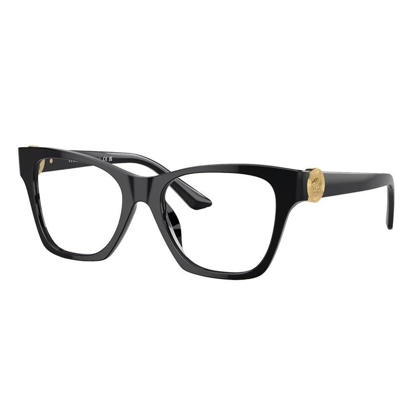 Versace VE 3341U GB1 Black Plastic Cat-Eye Eyeglasses 52mm gallery