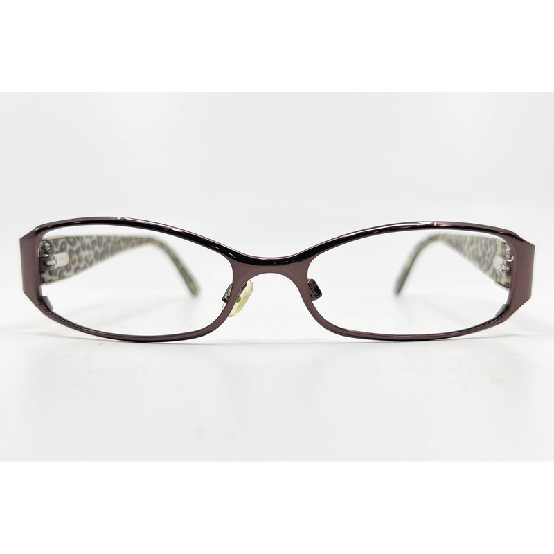 Bebe Eyeglasses Frames Womens Leopard Print Temple Detail Glasses 52-16