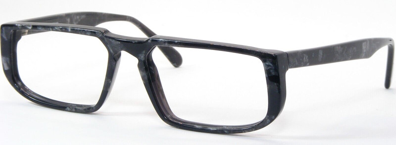 Vintage Prestige AC 10 F53 BLACK /GREY MARBLE EYEGLASSES FRAME 54-17-145 (NOTES)