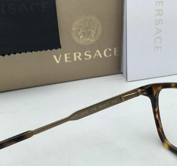 New VERSACE Rx-able Eyeglasses VE 3209 108 55-17 Tortoise & Gold Frames w/ Demos gallery