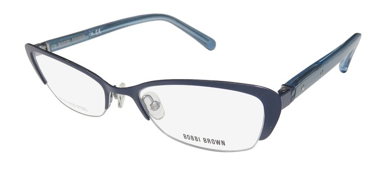NEW BOBBI BROWN THE ROZA GLASSES HALF-RIM CAT EYE 50-18-135 WOMENS 0JXL METAL &