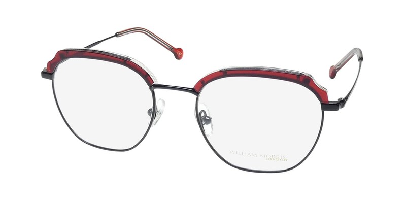 NEW WILLIAM MORRIS LONDON 50121 EYEWEAR RED 51-19-145 C3 BROWLINE MENS FULL-RIM