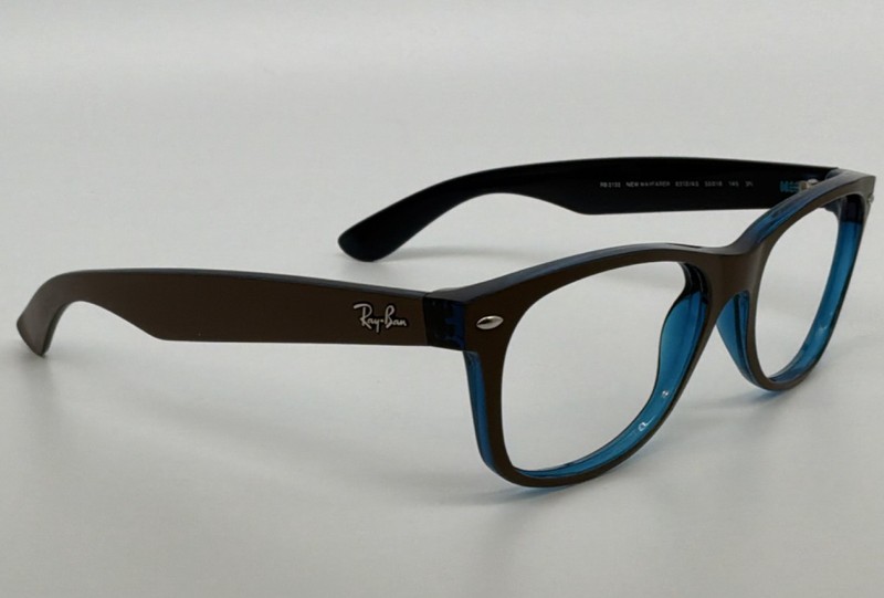 Ray-Ban RB2132 New Wayfarer Blue and Brown Full Rim Frames 55-18-145 gallery