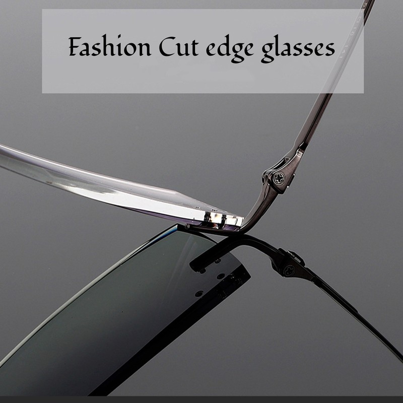 Pure Titanium Oversize Eyeglass Frames Rimless Business Cut edge for Men Glasses gallery