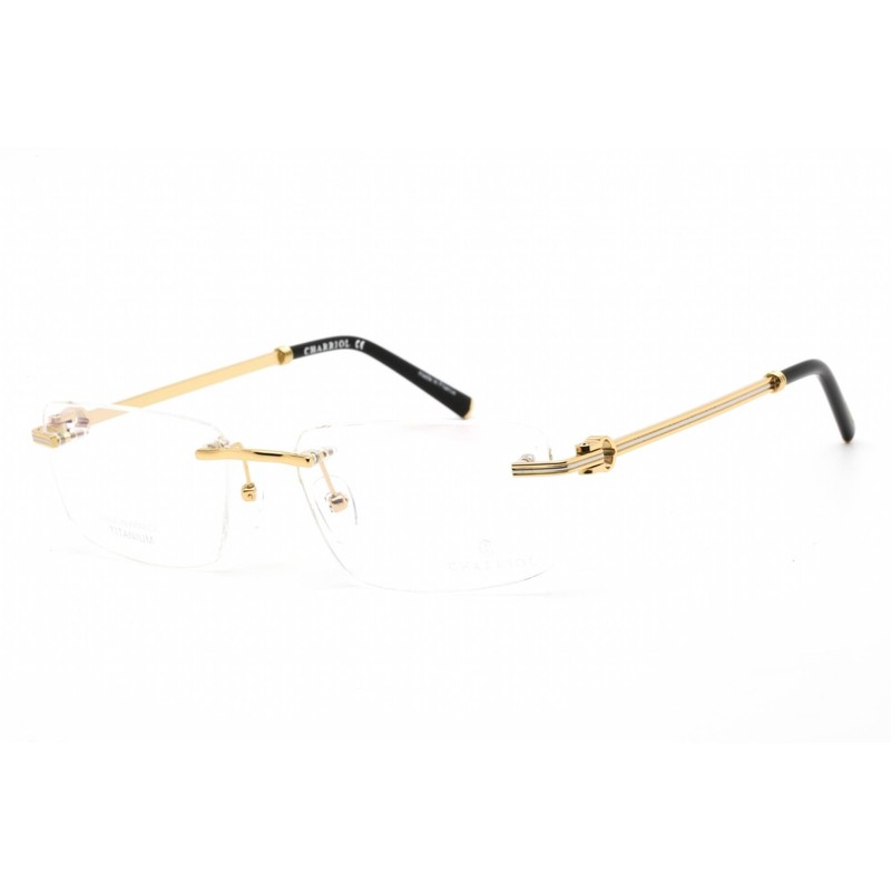 Charriol Men’s Eyeglasses Shiny Gold/Silver Titanium Rectangular PC75081 C01
