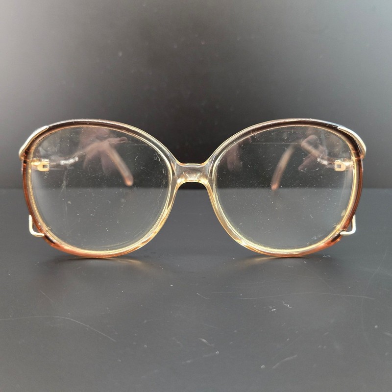 Sophia Loren Zyloware 040 29 Vintage Oversized Oval Eyeglasses Frames Peach Gold