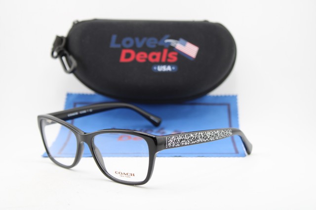 NEW COACH HC 6068 5002 BLACK SILVER AUTHENTIC EYEGLASSES 54-16