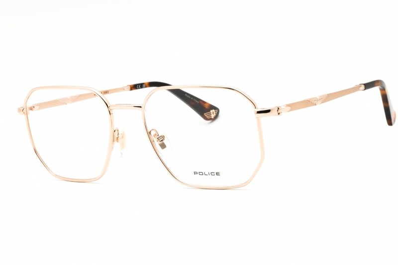 Police VPLL67 0300 Shiny Rose Gold 53mm Eyeglasses New Authentic
