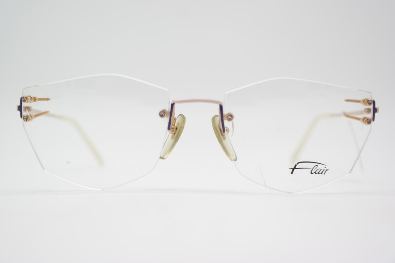 Vintage Glasses Flair TOP TEN 27 Gold Pink Violet Rimless Glasses Frame