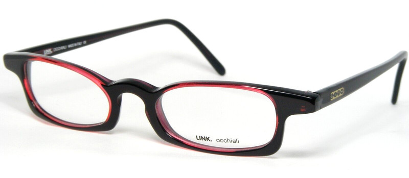 Vintage LINK occhiali 124 95 BURGUNDY /GREEN /LILAC EYEGLASSES 45-19-144mm Italy