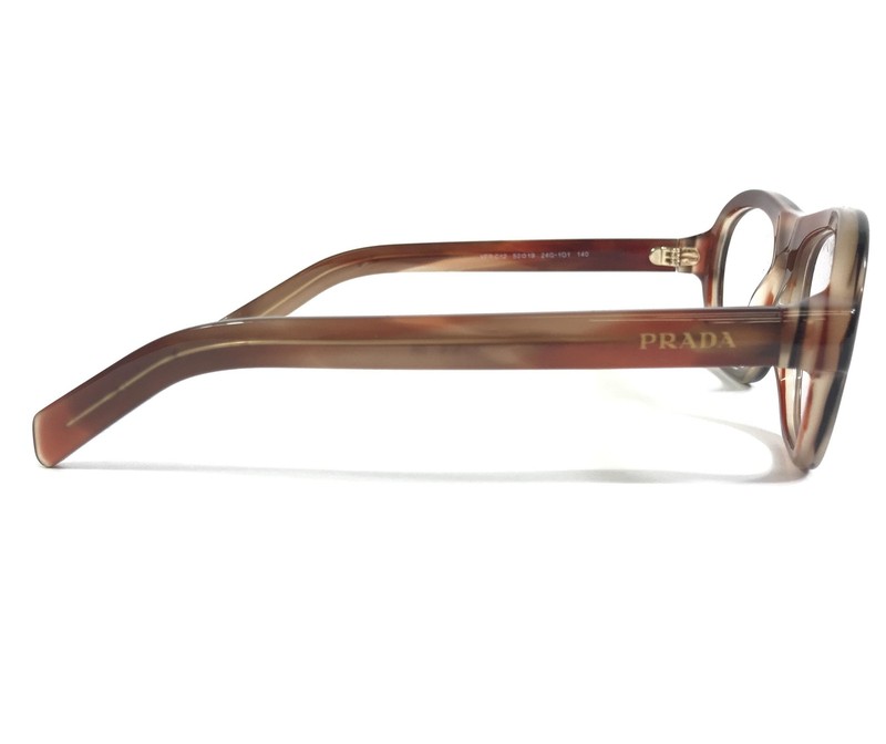 Prada Eyeglasses Frames VPRC12 24G-1O1 Brown Horn Square Full Rim 52-19-140 gallery