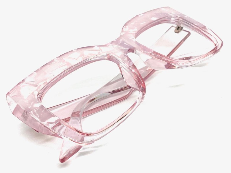 Oversized Retro Large Thick Square Pink Lensless Eye Glasses Frame Only NO Lens gallery