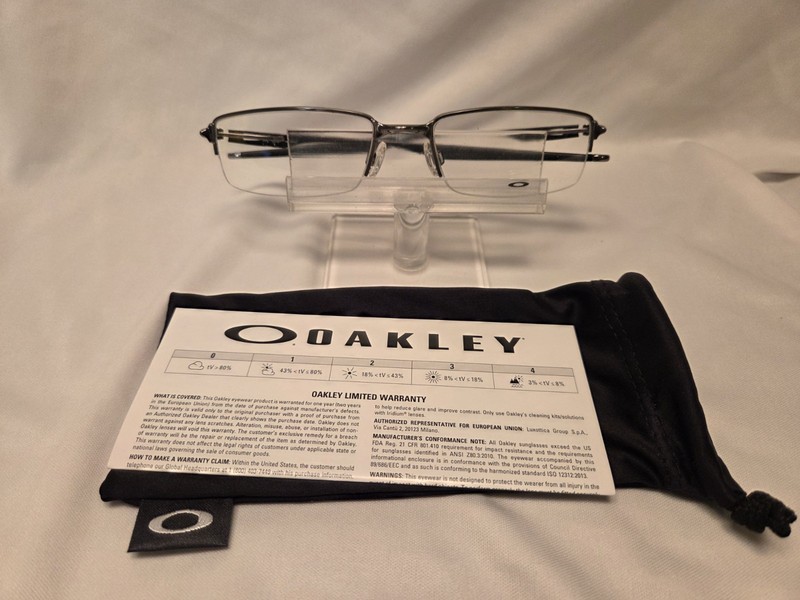Oakley Halfshock OX3119 Rimless Eyeglass Frames col 0455 Brushed Chrome 55/19